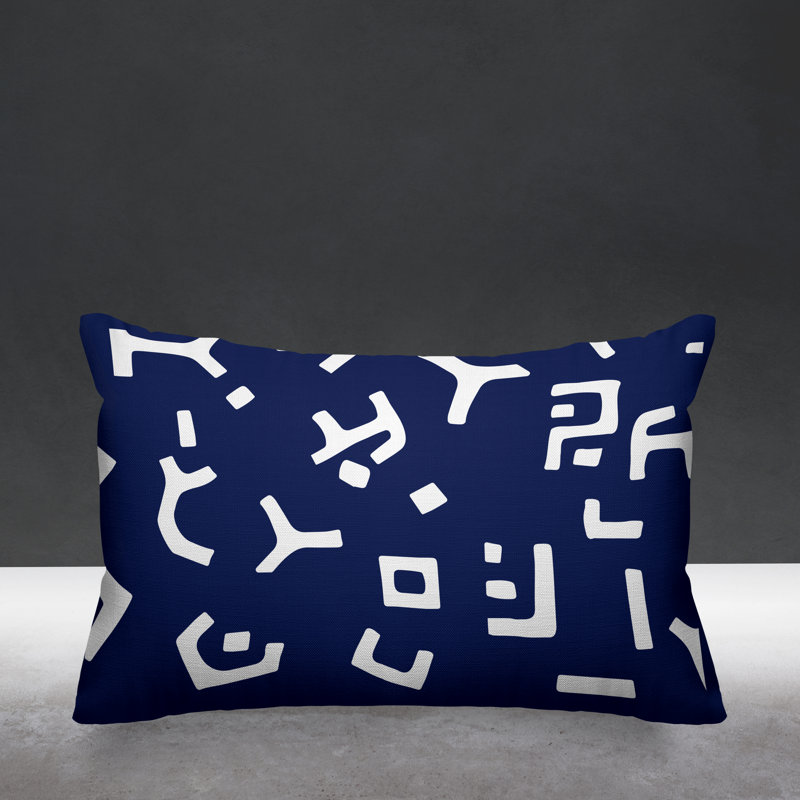 Housse et insert de coussin rectangulaire Adanya, Bleu marine