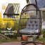 Outsunny Rattan Hanging Egg Chair with Stand Foldable 150 kg Dark Grey