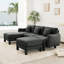 Canapé en tissu Boucle avec accoudoirs distinctifs et repose-pieds mobile-1260543945