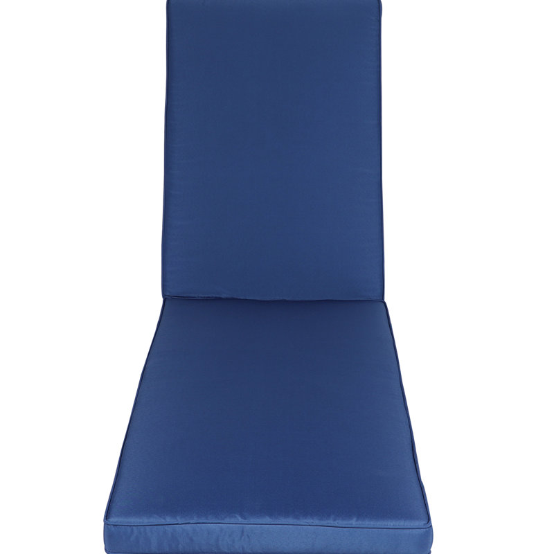 Outdoor Furniture Seat Pad With - Navy Blue Chaise Lounge, , To Sun And Fading, Removable Zipper Cover, Comfortable Foam Lounge Replacement Blue, Fabric, , Resilient
