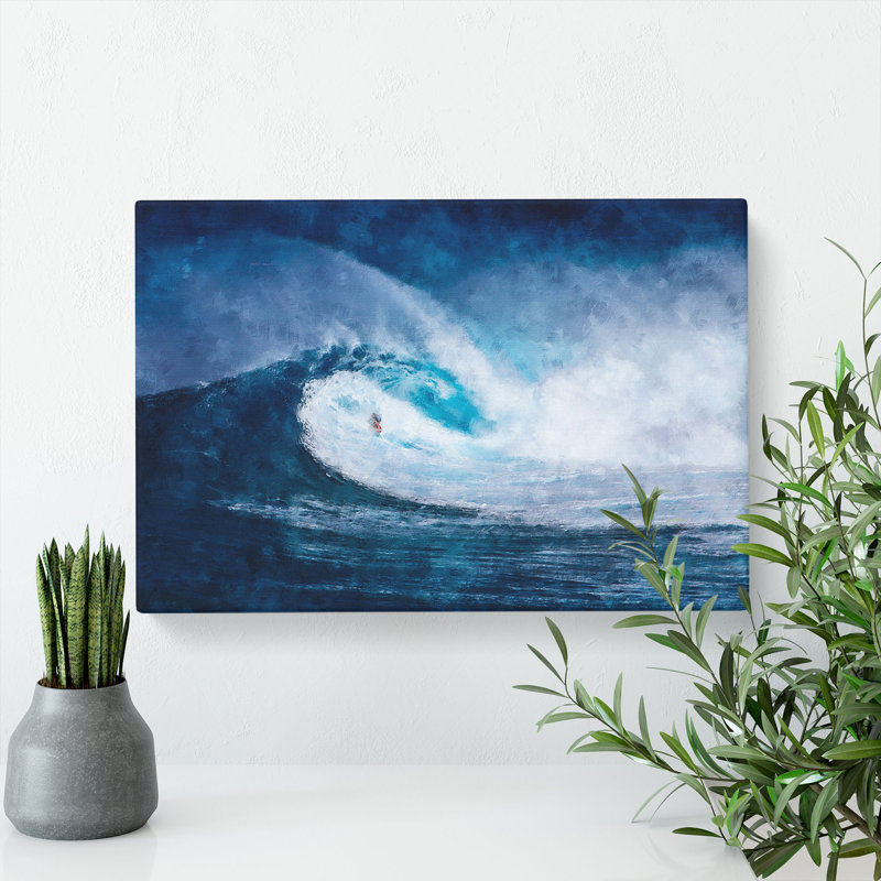 Surfing The Wave Painting - Wrapped Canvas, 50cm H x 76cm W x 3cm D