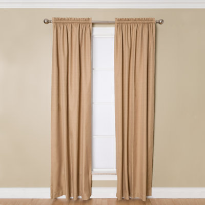 Syreeta 100% Polyester Room Darkening Solid Color Curtain Panel with Rod Pocket Top