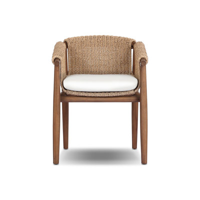 Chaise de salle à manger d'extérieur en teck Hockett