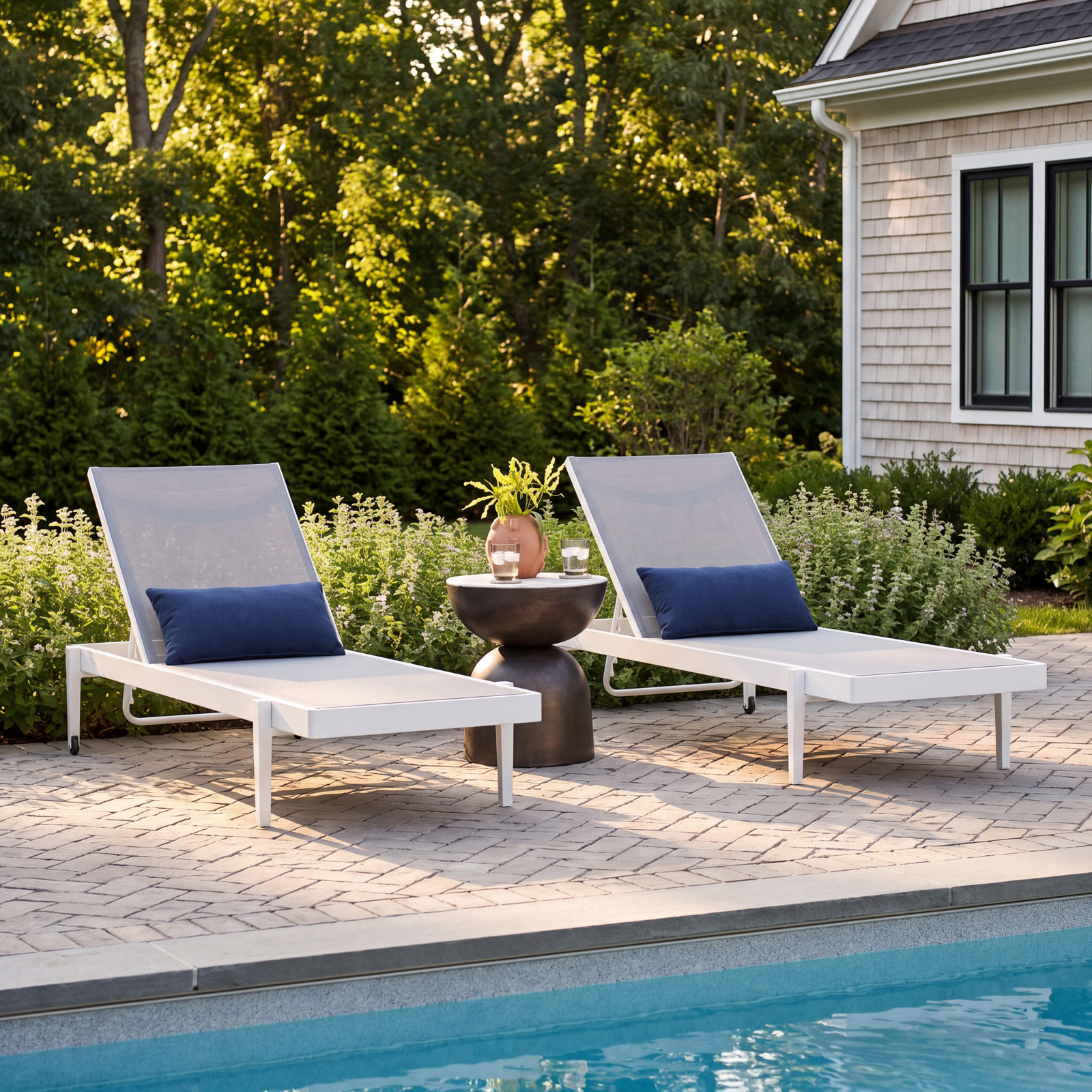 Charleston 29" Patio Chaise Lounge Set