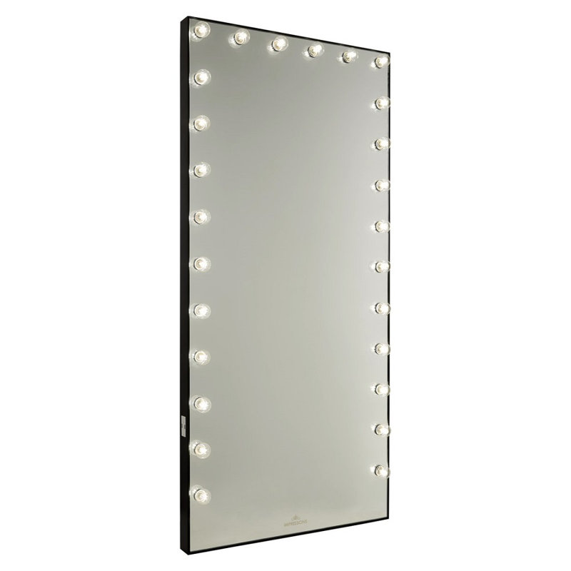 Miroir de salle de bain mural Hollywood, Noir pro