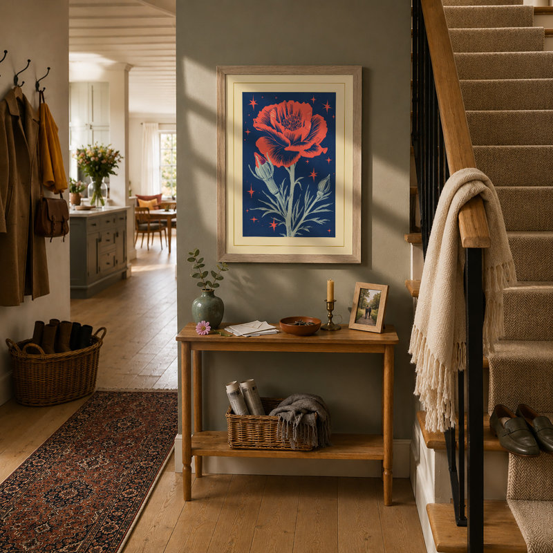 Celestial Bloom Botanical - Framed Print, A4 - 29.7 x 21.0 cm, Oak