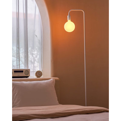Lampe sur pied, lampe sur pied minimaliste, grande lampe décorative à éclairage ambiant chaud (blanc mat)