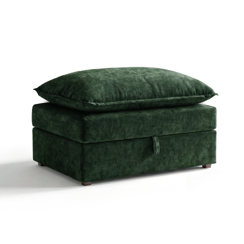Repose-pieds avec rangement Espinoza, Chenille verte