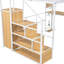 Lit mezzanine en métal avec poste de travail, tablette de rangement, garde-robe et DEL - Créez une chambre à coucher, un rangement et un poste de travail efficaces-2129828349
