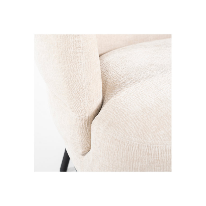 Swivel Barrel Chair, Beige Polyester