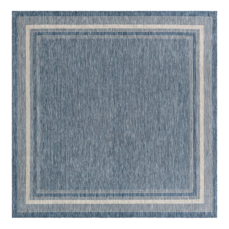 Tapis intérieur / extérieur bleu Swanee, Carré 10 pi, Blue
