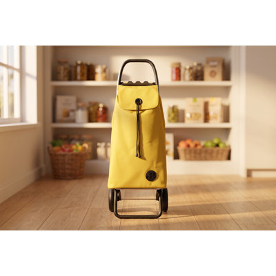 Chariot de magasinage pliable à 2 roues IMAX Zen Logic, chariot d'épicerie léger en aluminium avec sac de grande capacité, jaune