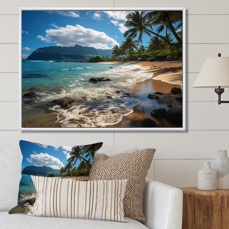 Aloha Tropical Dreamscape II - Maui, impressions encadrées, H 30 po x l 40 po x P 1,5 po, Cadre flottant blanc