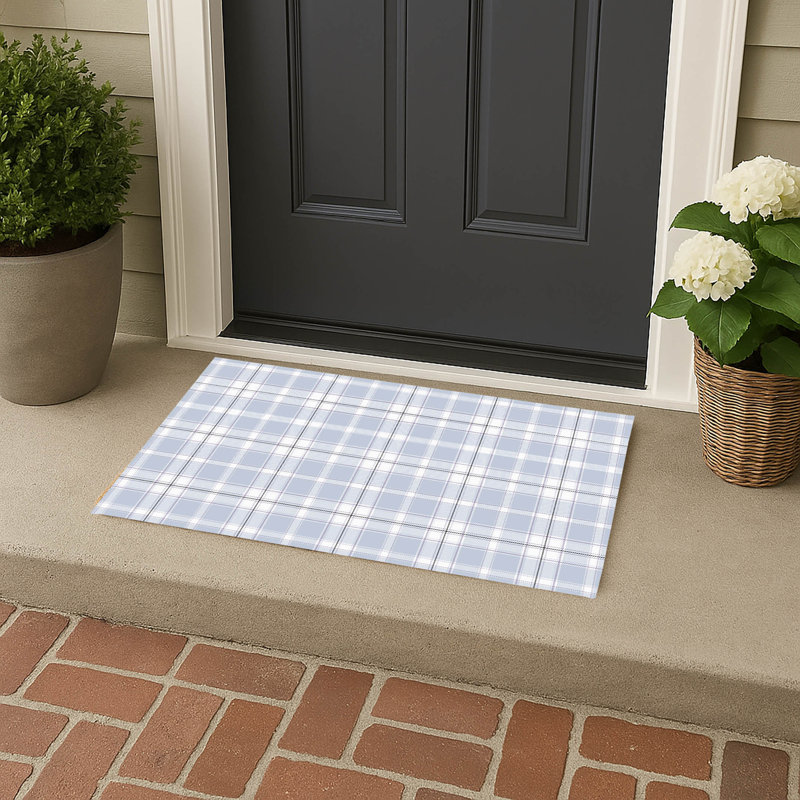 Billy Tartan Outdoor Doormat, Blue, 21" W x 34" L