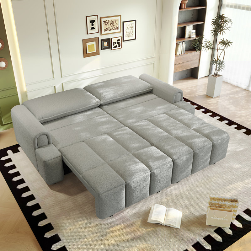 Canapé confortable en tissu 4 places, Gris clair