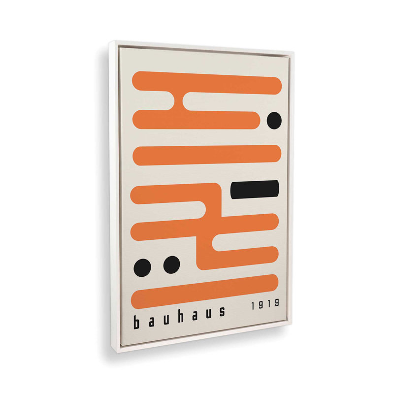 Impression sur toile orange Bauhaus, H 48,75 po x l 32,75 po, Blanc opaque
