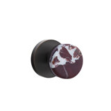 Emtek Select Passage Knobset w/ Disk Rosette & Conical Stem, Rosso Levanto Marble Knob (CF)