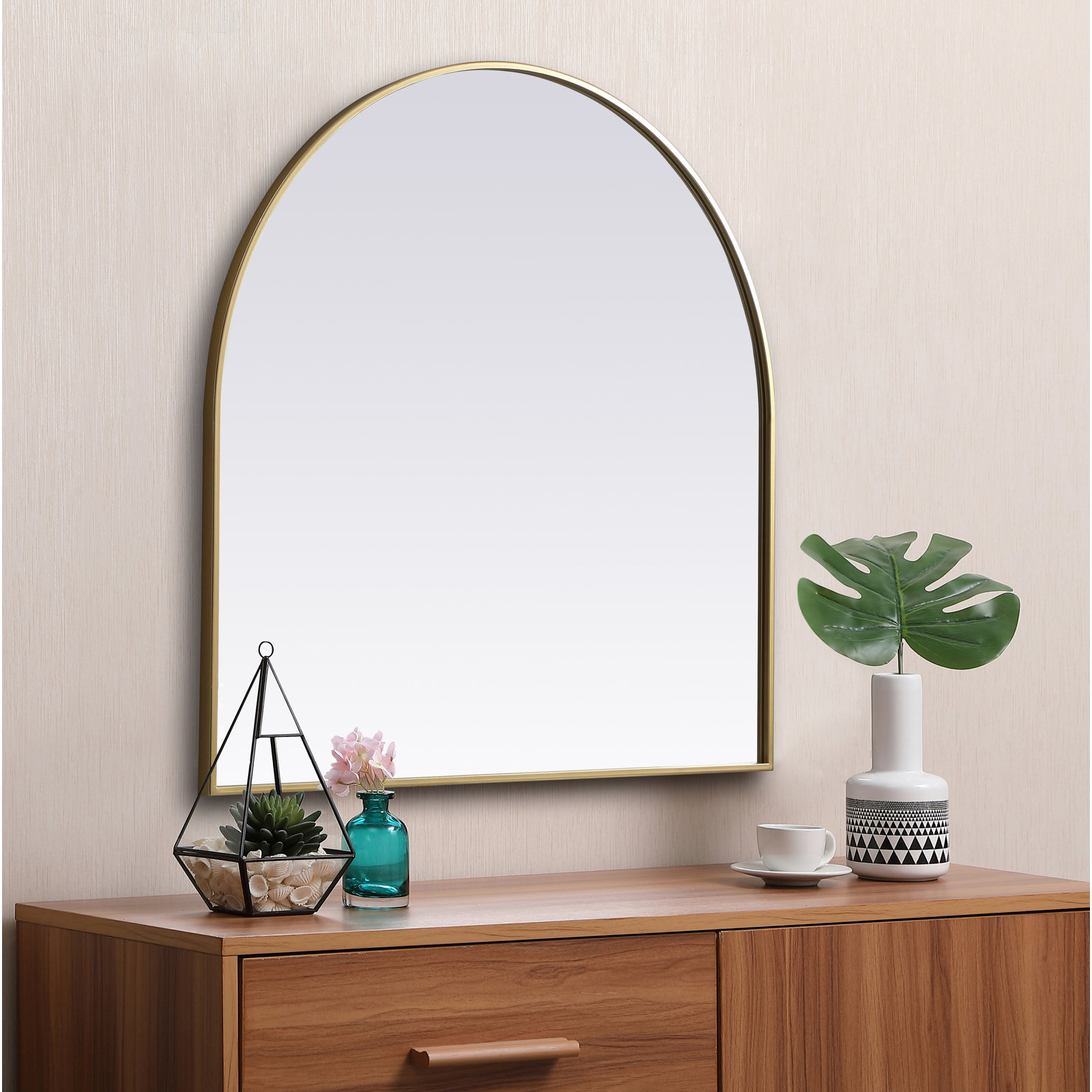 Sabine 36" Accent Mirror, Brass, 36" x 36"