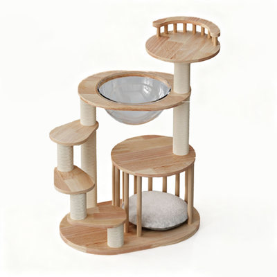 Solid Wood Transparent Space Capsule Cat Tree