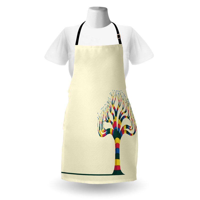 Tablier abstrait East Urban Home unisexe, couleurs modernes, vie adulte, taille adulte, crème multicolore