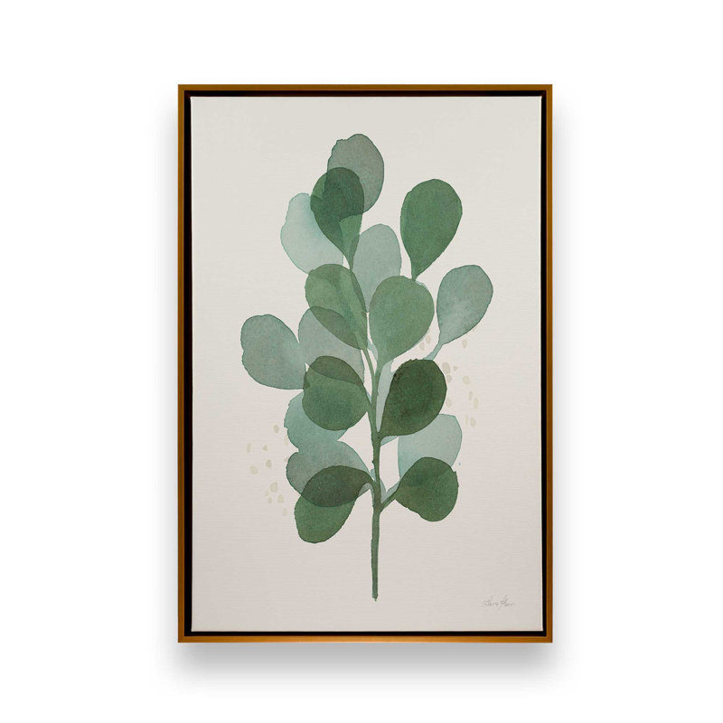 «Green Leaf Impressions I», reproduction sur toile, Or poli, H 18,75 po x l 12,75 po