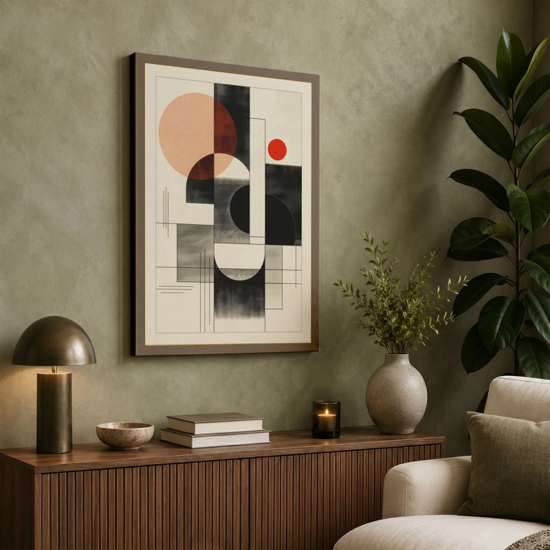 Composition Geometric - Wrapped Canvas, 18x12 - 45.7 x 30.5 cm, Sage Border