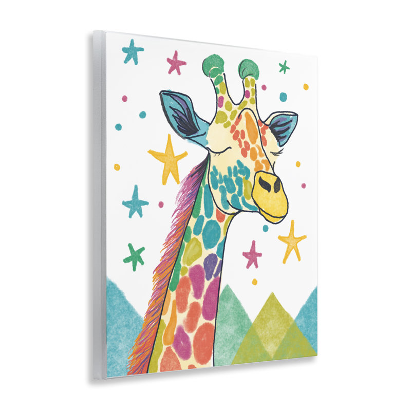 Plaque murale girafe et étoiles fantaisiste aux teintes, conception de Chen Alyesh