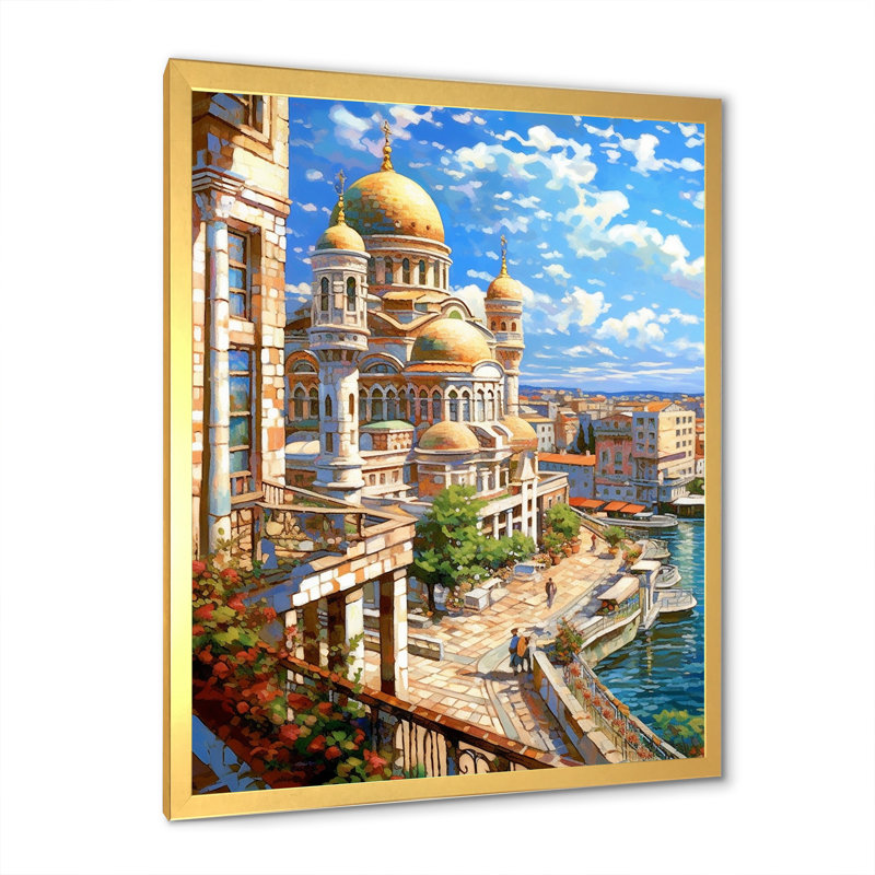 «Venice City Of Love», reproduction sur toile, Encadrement doré, H 40 po x l 30 po x P 1,5 po