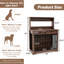 Niche pour chien robuste de 38 po, table d'appoint brune avec 2 tiroirs de rangement spacieux et une tablette, porte coulissante pour faciliter l'entrée, table de rangement pour animaux de compagnie de taille moyenne, cage intérieure