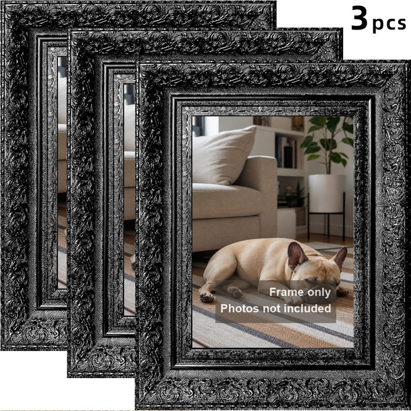Cadre photo noir 3 pièces 8 "x 10" style Heritage avec finition Home, Black, 3, 8" W x 10" H