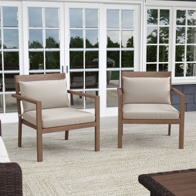 Chaises d'appoint de patio toutes saisons avec siège et coussins lombaires Martha Stewart Bedford
