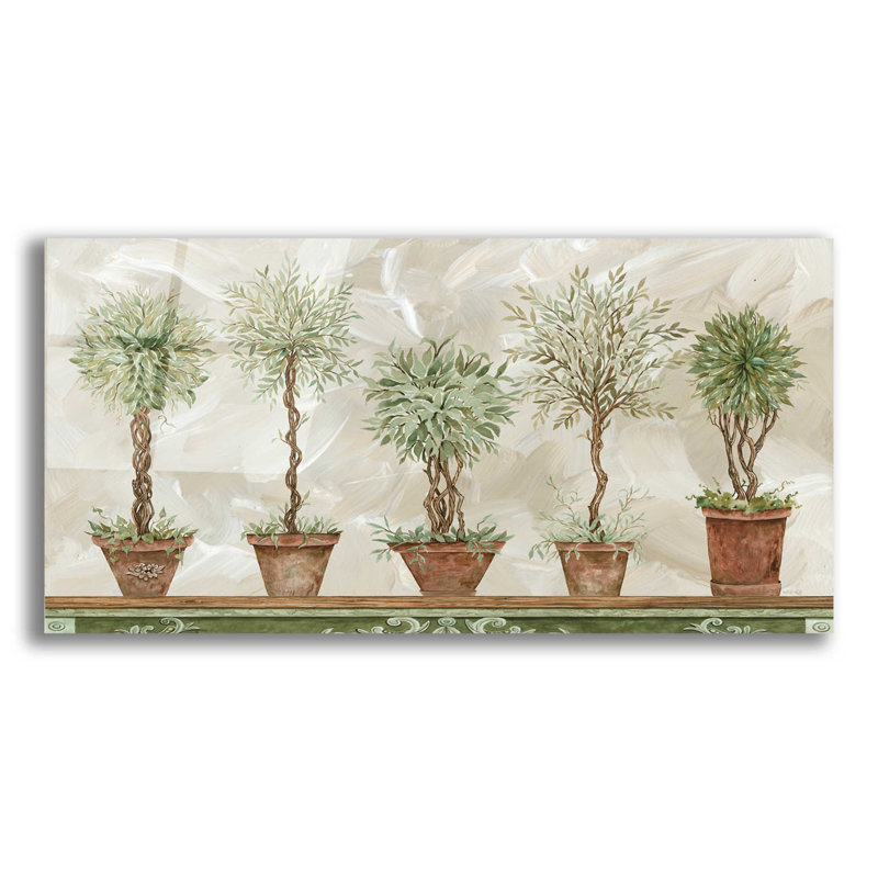 Topiaires dans une rangée par Cindy Jacobs - impression sans cadre, H 12 po x l 24 po x P 0,2 po
