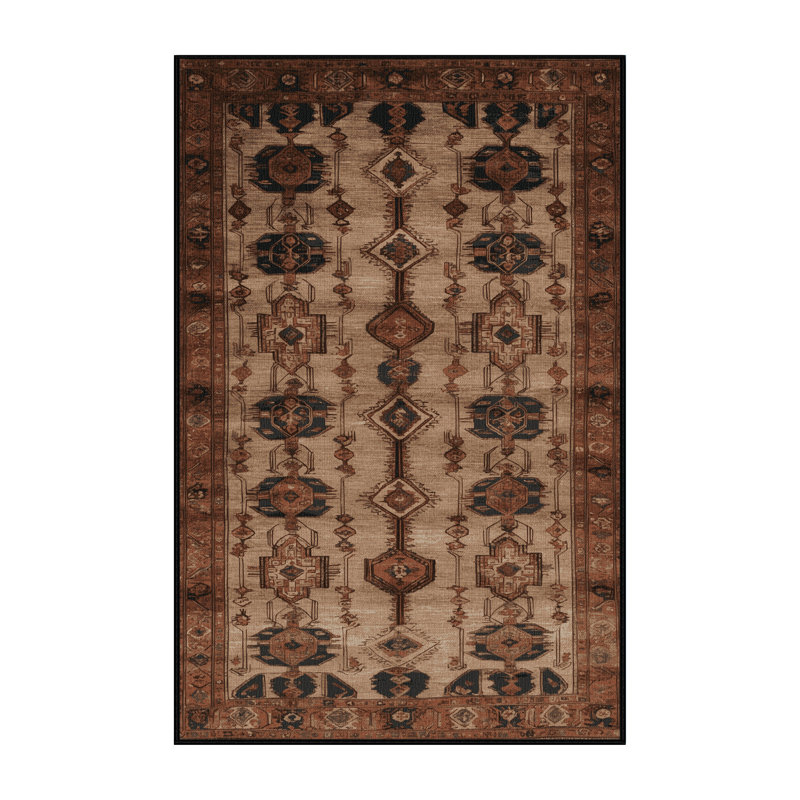 Tapis brun lavable à la machine, Rectangle 6 pi x 9 pi