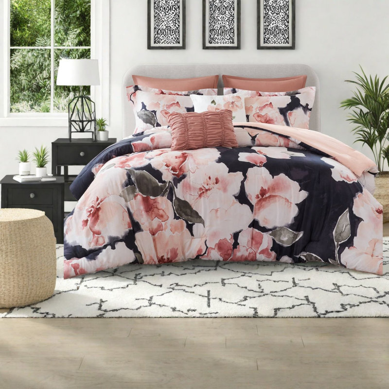 Ensemble de literie pour grand lit en coton de qualité supérieure, Cozy Blush Multi Comfort, toute l'année pour la maison