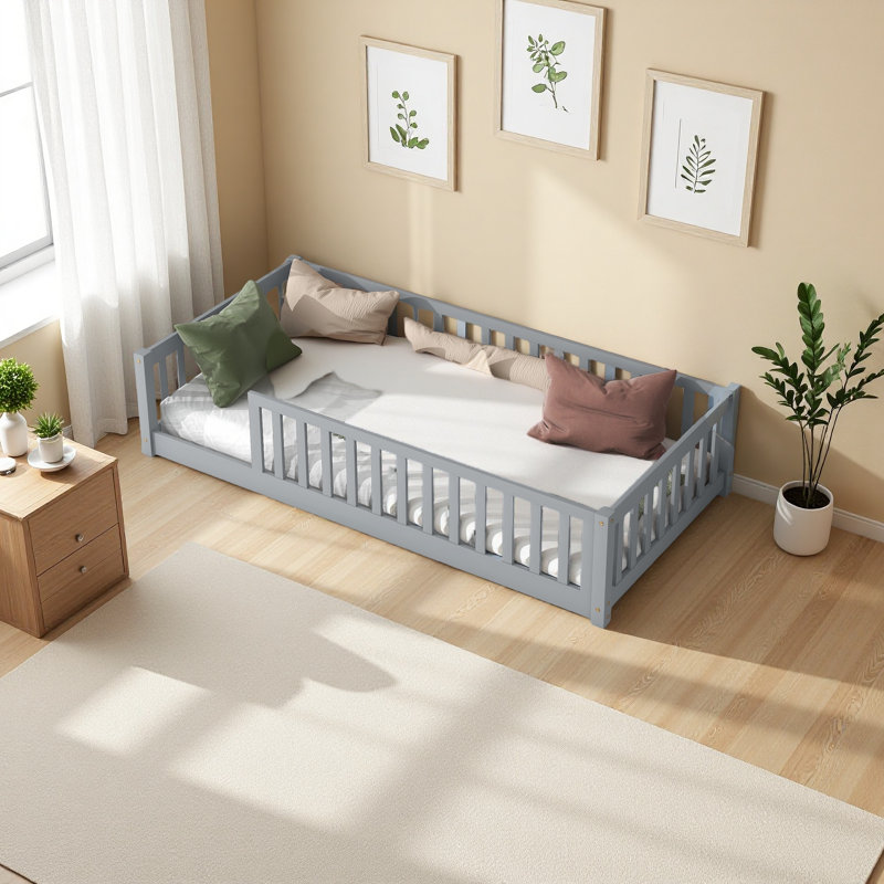 Lit sur pied, Gris, Lit simple