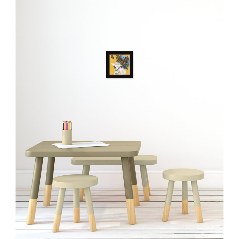 Art sur toile llama, H 10 po x l 10 po x P 0,625 po, Cadre noir
