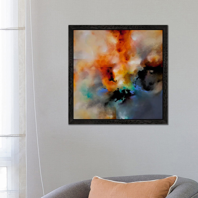Magic Sky by CH Studios - Painting on Canvas, 45.72 cm H x 45.72 cm W, Black Framed