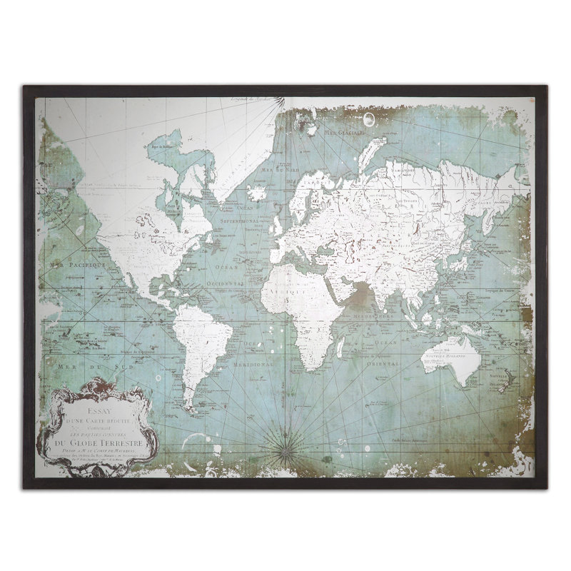 Mirrored World Map - Single Picture Frame Print
