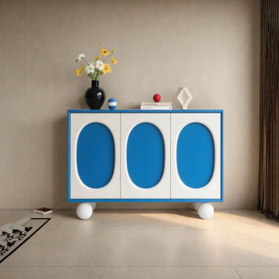 Modern multi-functional solid wood accent cabinet