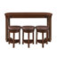 Ensemble de table de bar 4 pièces avec 3 tabourets de bar rembourrés en polyuréthane, table de petit-déjeuner avec 3 tabourets rembourrés Ensemble de table de salle à manger à hauteur de comptoir en bois massif pour le salon, la salle à manger.  Cerise-1179171132-1179171134