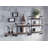 2 Tier Wall Shelf With Metal Tube, Oak And Sandy Black-125336616