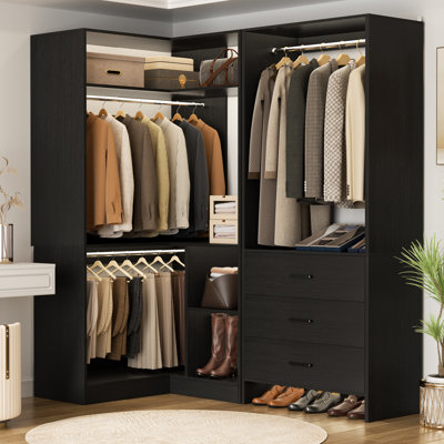 31.5'' - 57.2'' W Closet System with Wooden Drawers