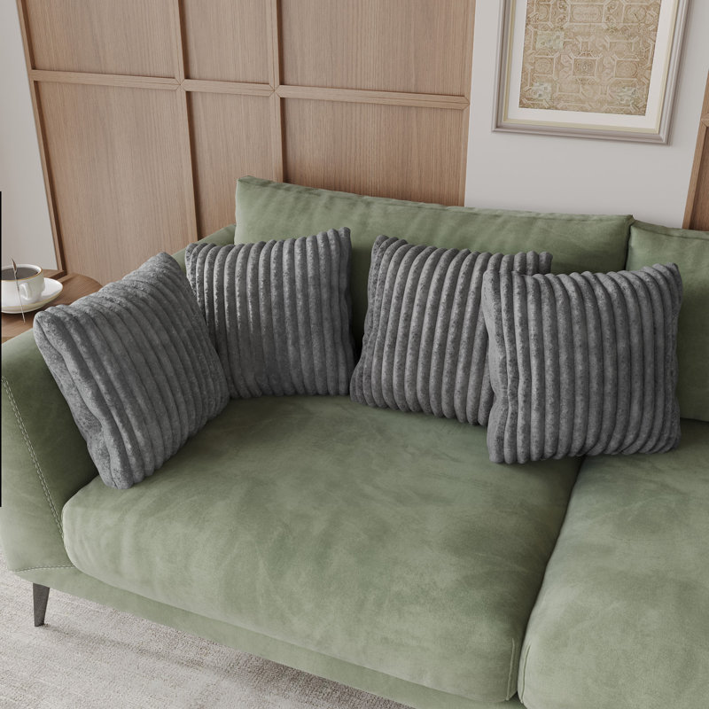 Housses de coussin en velours carré 18 po x 18 po Laconia, Gris