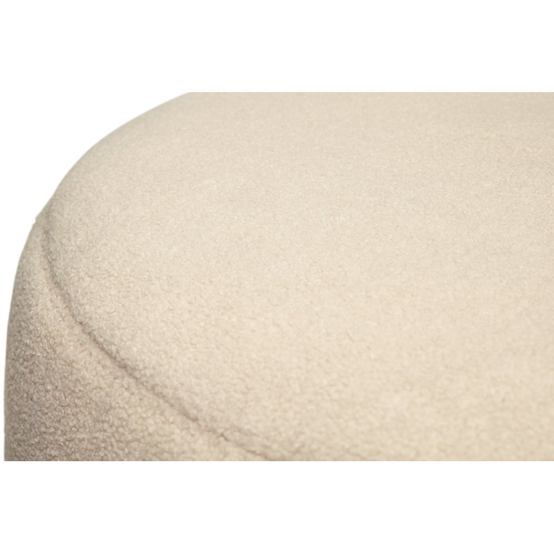 Point Large Sherpa Pouf, Ecru Sherpa