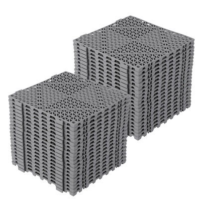 50 Pack  Interlocking Cushion 12" x 12" Interlocking Floor Tiles Soft PVC Floor Non-Slip Splicing Waterproof Mat.Non-Slip Drainage  for Kitchen. Yard. .Patio. Bathroom