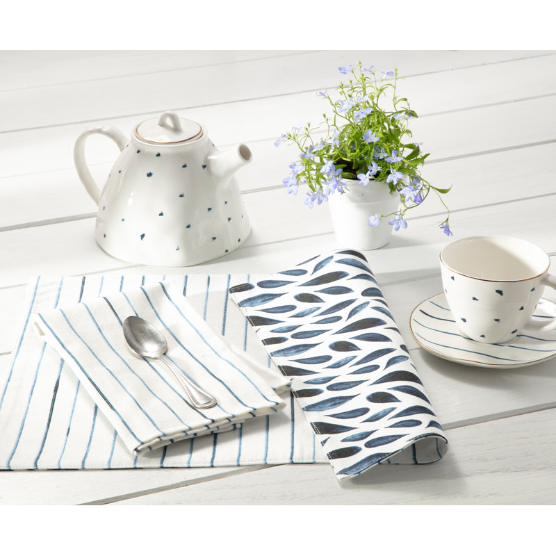 Lenox Blue Bay Napkin, Polka Dots, White