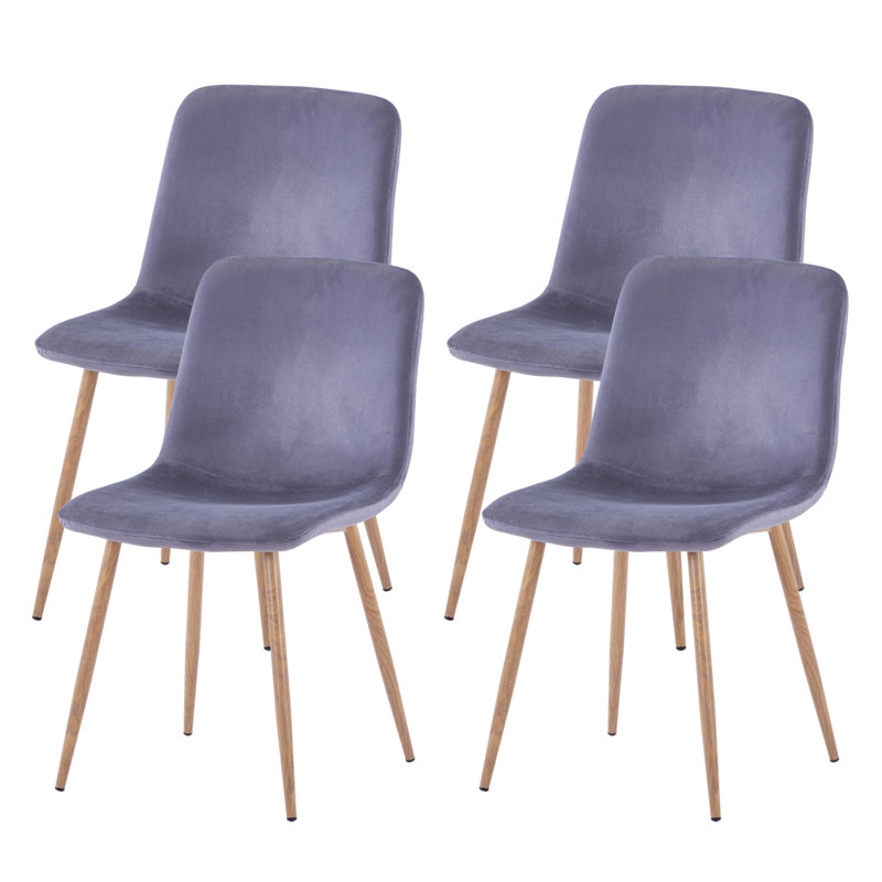 Mcdonagh Upholstered Side Chair, Dining Chairs, Kitchen Chairs, Gray, 4