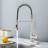 Kitchen Faucet With Pull Down Sprayer Industrial 1 Handle 1 Hole Or 3 Hole Faucet For Farmhouse Camper Laundry Utility Rv Wet Bar Sinks, Stainless Steel, Brushed Nickel-121318383