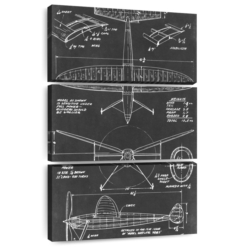 Plan aéronautique Laelle III, H 32 po x l 20 po