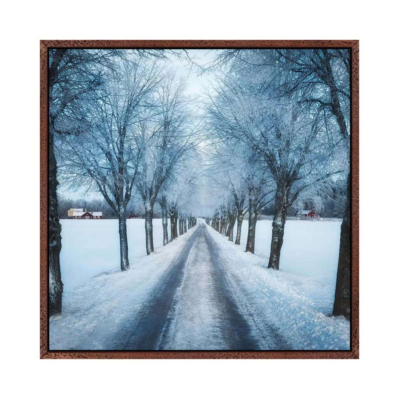 Swedish Winter 1 Piece Wall Art on Canvas, 66.04cm H x 66.04cm W x 3.81cm D, Classic Brown Wood Framed